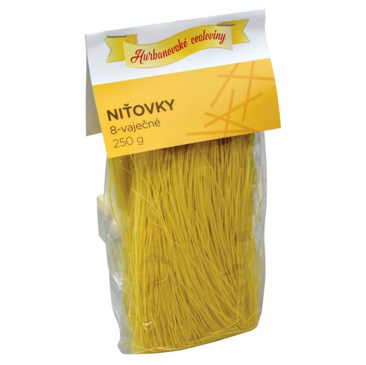 Hurbanovské cestoviny Niťovky Hladké 8 vaječné 250 g