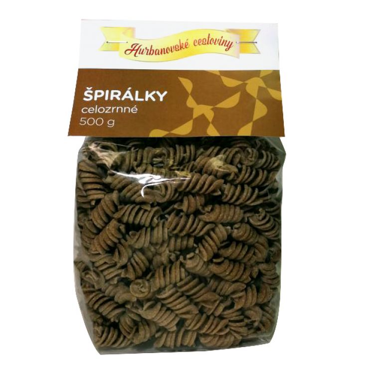 Hurbanovské cestoviny Špirálky Celozrné 500 g