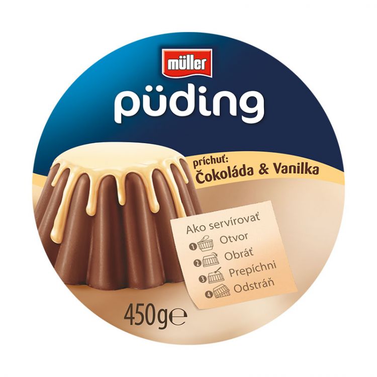 Müller Püding - Čokoláda/Vanilka 450 g
