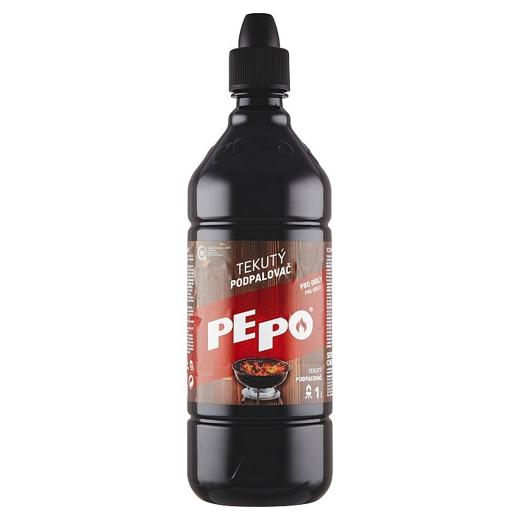 PE-PO tekutý podpaľovač na podpalovanie uhlia, dreva 1 l